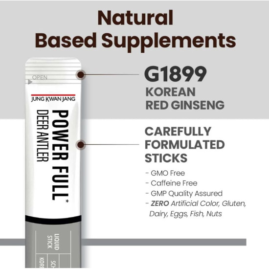 Power Full - Deer Antler Velvet With Korean Red Ginseng Liquid Stick