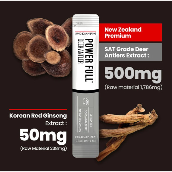 Power Full - Deer Antler Velvet With Korean Red Ginseng Liquid Stick